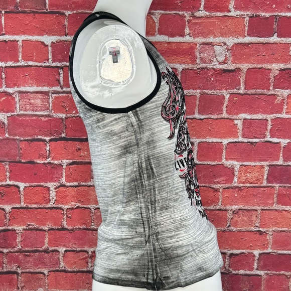 Affliction Men's Graphic Tank Top - Size: Small- Gray / Black - NWT - Picture 6 of 10